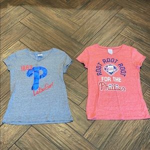 TWO PHILLIES TSHIRTS